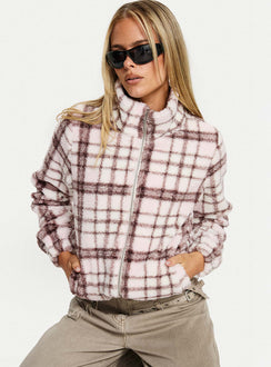 Vannessa Collared Jacket Pink Check