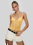 Manski Lace Top Yellow