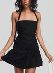 Tamlyn Halter Mini Dress Black