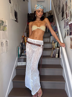Wisteriah Sheer Maxi Skirt White
