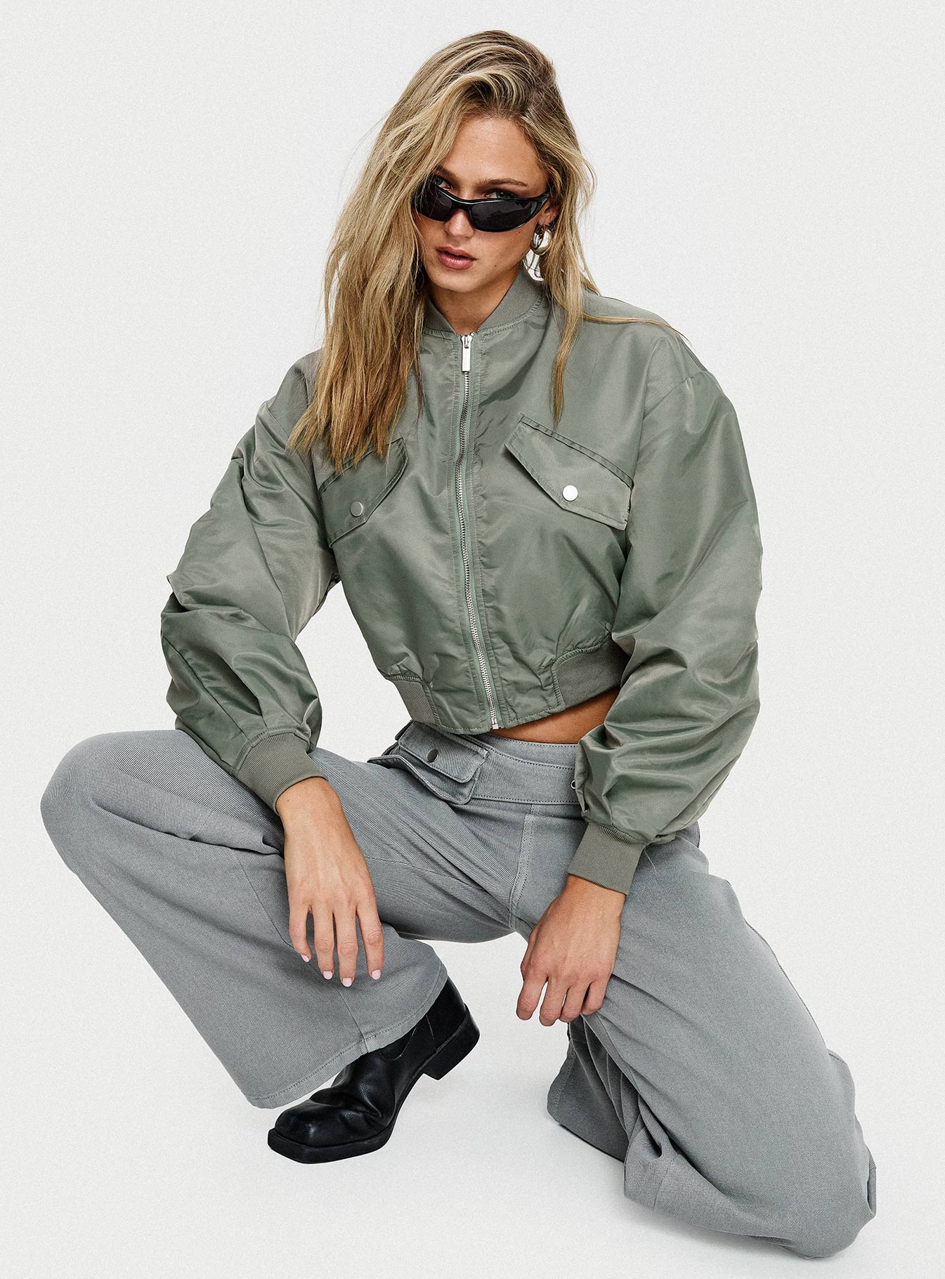 Thalya Bomber Jacket Green | Princess Polly