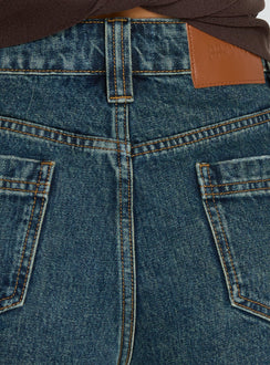 Gazelle Distressed Denim Skort Vintage Blue Wash
