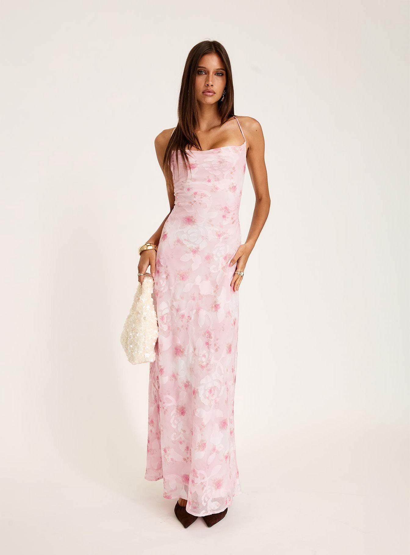 Celena Maxi Dress Pink Floral Burnout | Princess Polly Celena Maxi Dress Pink Floral Burnout | Princess Polly