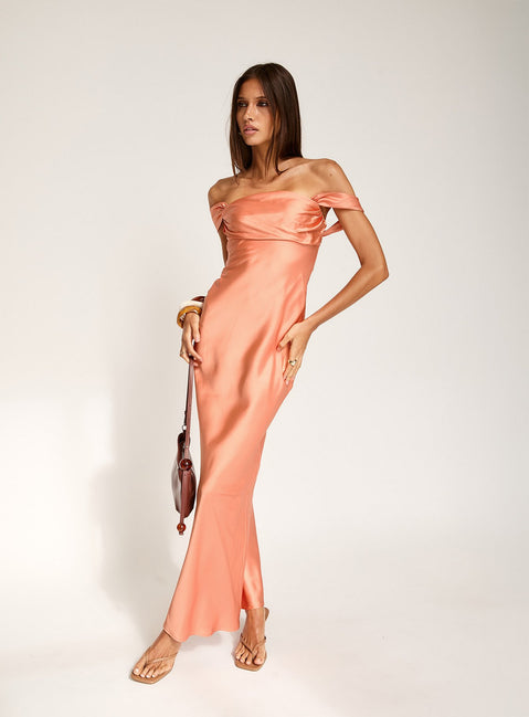 Azura Off The Shoulder Maxi Dress Orange