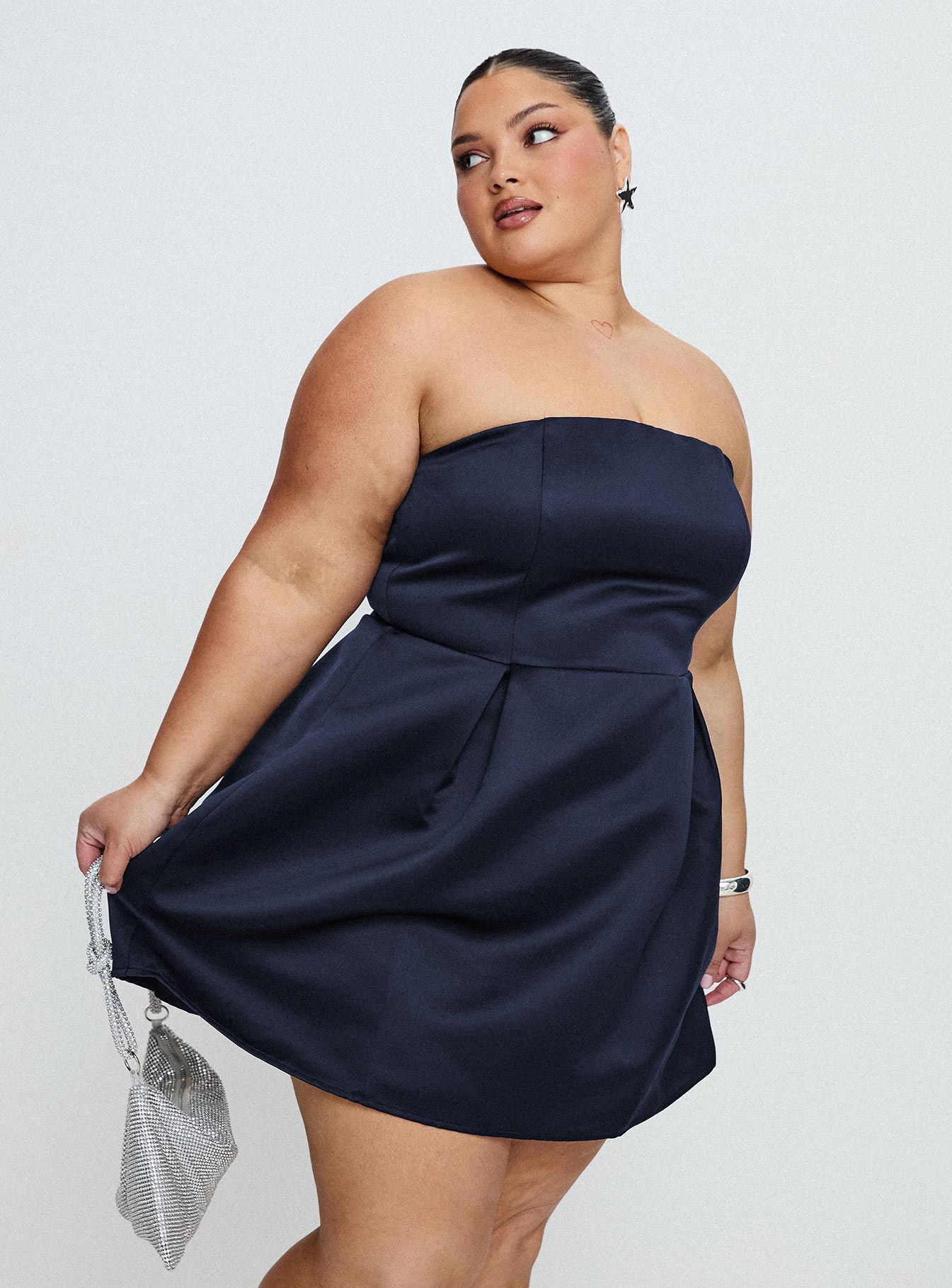 plus size corset mini dress boohoo Women's Plus Woven Stretch Corset Detail Short Sleeve Floaty Mini Dress in Black | Size: 24