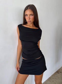 Brennah Jersey Mini Skort Black