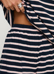 Olive Branch Set Navy / Pink Stripe