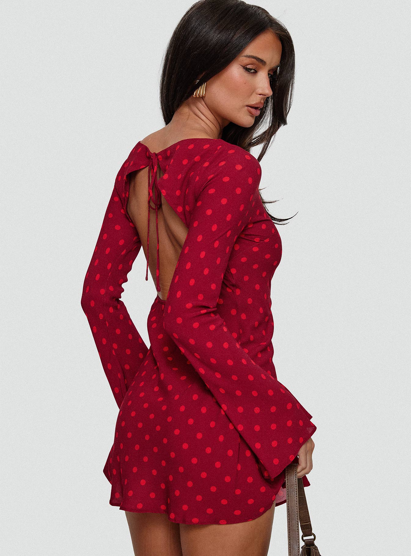 Princess Polly Women's Good Graces Long Sleeve Minidress - Red - Mini dresses Princess Polly Women's Good Graces Long Sleeve Minidress - Red - Mini dresses
