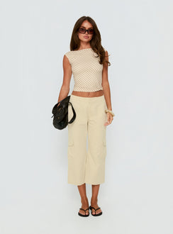 Indee Cropped Cargo Pants Beige Petite