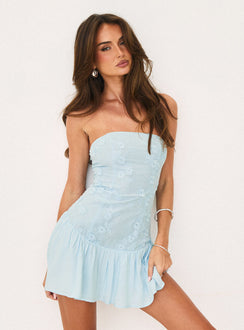 Envie Strapless Mini Dress Blue