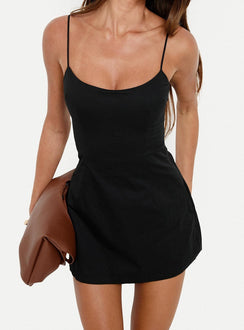 Yumiko Scoop Playsuit Black