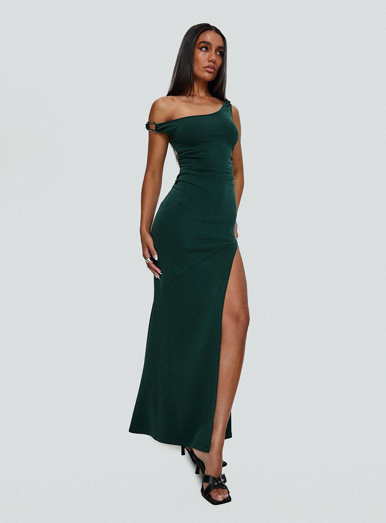 Rios One Shoulder Maxi Dress Green | Princess Polly Rios One Shoulder Maxi Dress Green | Princess Polly