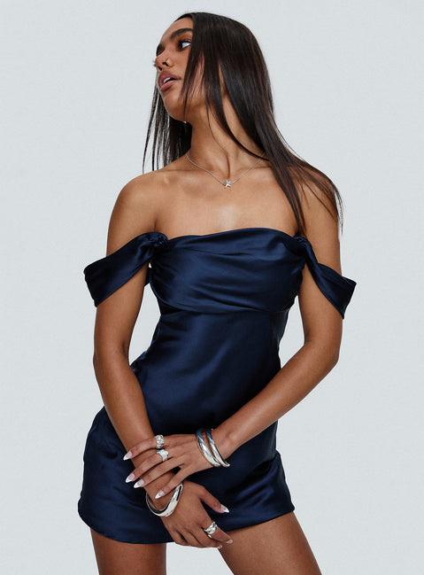 princess polly rava off the shoulder dress Rava Off The Shoulder Mini Dress Black