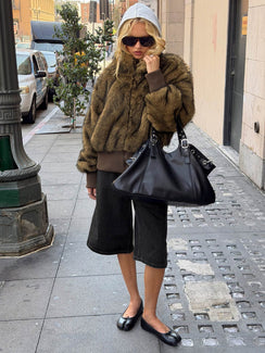 Luxia Faux Fur Funnel Neck Jacket Multi
