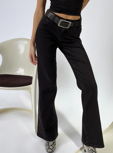 Magic Mirror Mid Rise Bootleg Jeans Washed Black