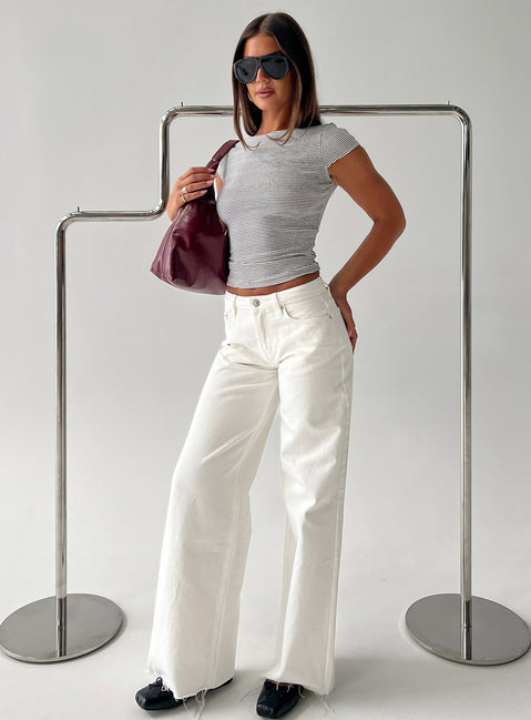 Darla Low Rise Straight Leg Jean White Petite