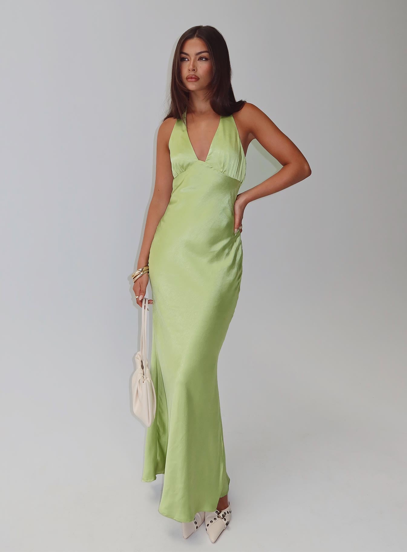 Gloriana Halter Maxi Dress Green | Princess Polly Gloriana Halter Maxi Dress Green | Princess Polly