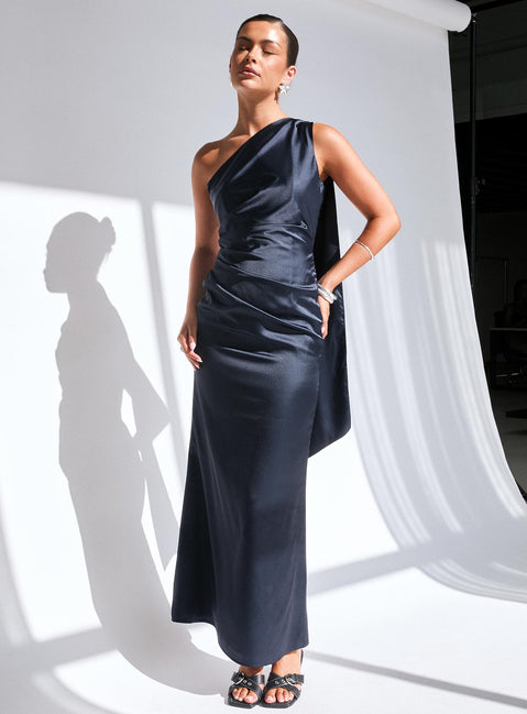 Dulcia One Shoulder Maxi Dress Blue | Princess Polly Dulcia One Shoulder Maxi Dress Blue | Princess Polly