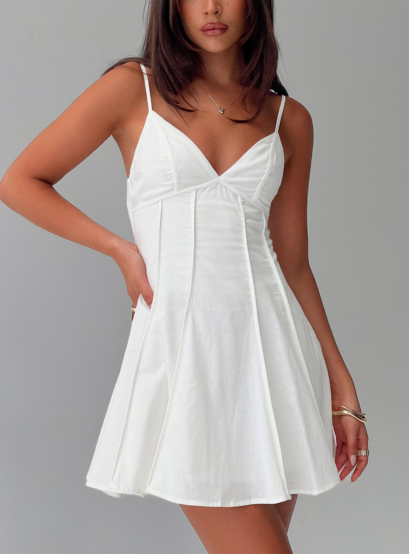 princess polly pleated dress Composure Pleat Mini Dress White