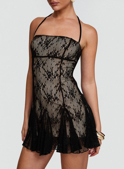 martell black lace bodycon mini dress Sexy Black Dress - Black Lace Bodycon Dress - Surplice Mini Dress