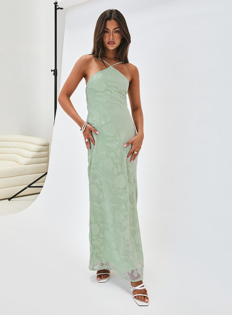 Zoelle Halter Maxi Dress Sage | Princess Polly Zoelle Halter Maxi Dress Sage | Princess Polly