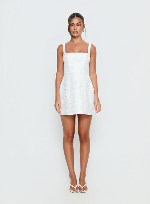 Asterie Bow Detail Mini Dress White