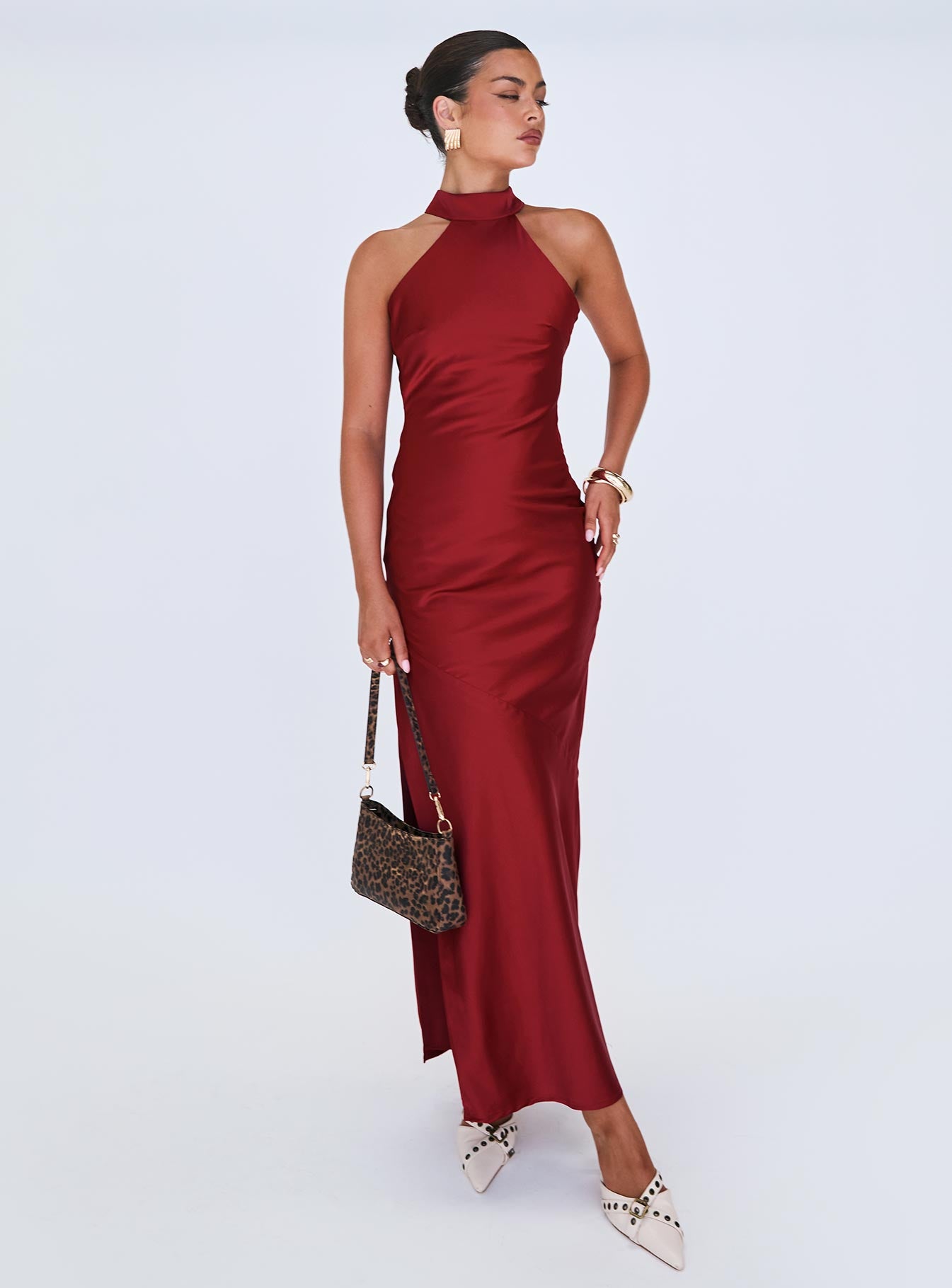 Princess Polly Women's Mordecai Tie Back Satin Maxi Dress - Red - Maxi dresses Princess Polly Women's Mordecai Tie Back Satin Maxi Dress - Red - Maxi dresses
