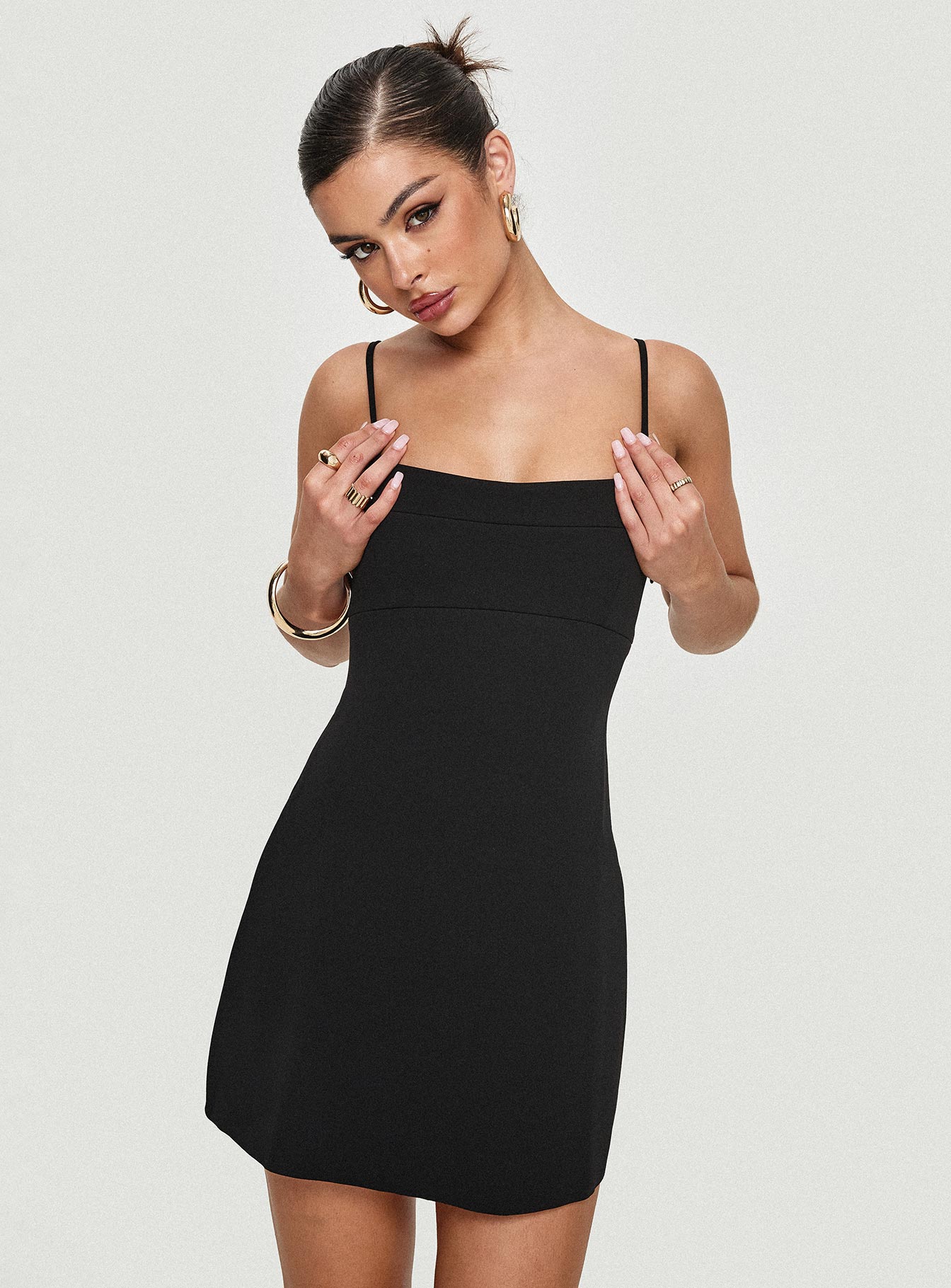 princess polly forbidden mini dress Naomy Halter Flare Mini Dress | Black Check | Womens