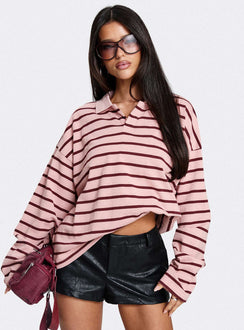 Rebels Jersey Burgundy Blush Stripe