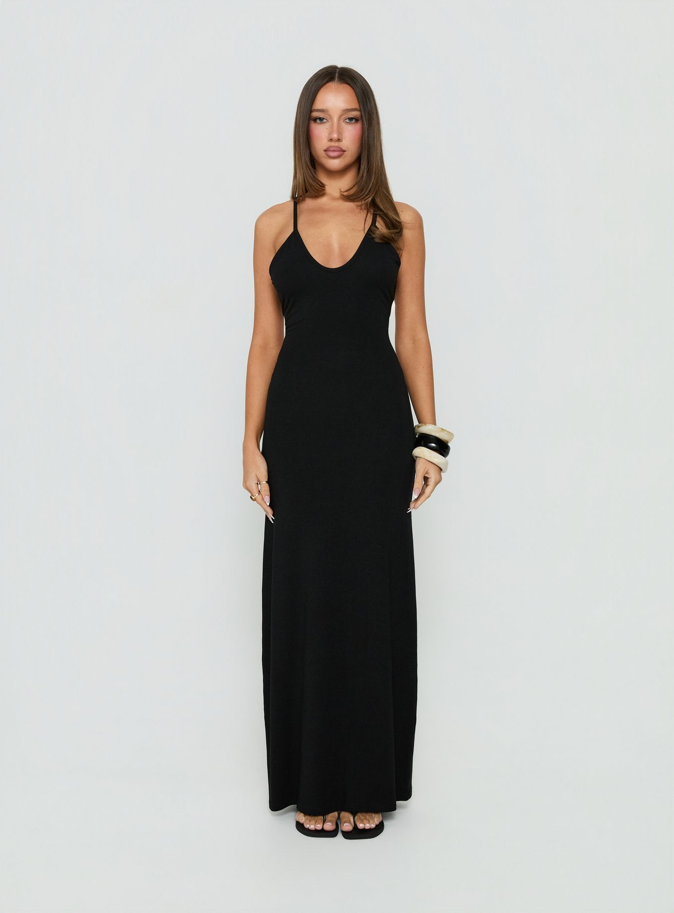 Pasita Halter Tie Up Maxi Dress Black
