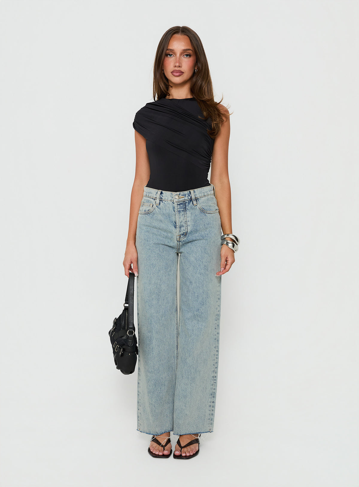 Fawcett High Rise Straight Leg Jeans Light Blue Wash