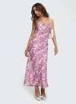 front view of model wearing Princess Polly Abeila Strapless Maxi Dress Pink Sweetheart Neckline 