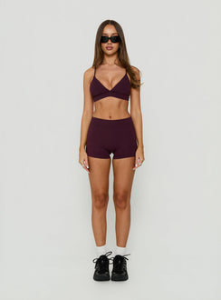 Aerial Active Crossback Bralette Burgundy