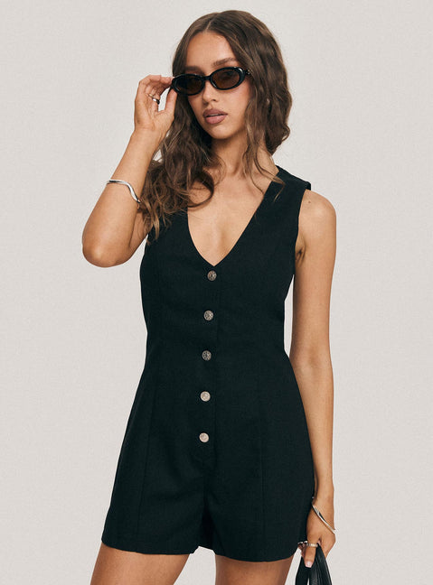 Damico Romper Black | Princess Polly Damico Romper Black | Princess Polly