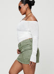 Zakai Cargo Denim Mini Skirt Green