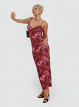 product Princess Polly V-Neck  Hathaway Maxi Dress Burgundy Floral