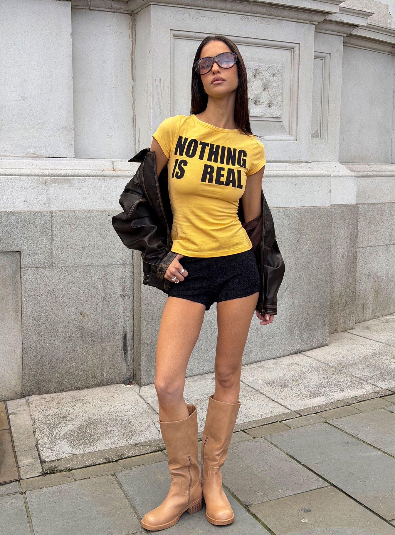 Nothing Is Real Graphic Top Yellow / Black