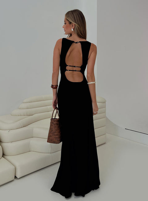 Ace Of Hearts Backless Maxi Dress Black Petite | Princess Polly Ace Of Hearts Backless Maxi Dress Black Petite | Princess Polly