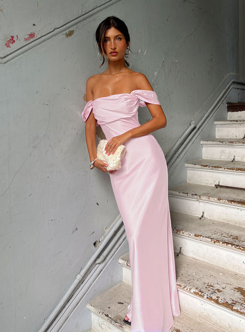 Azura Off The Shoulder Maxi Dress | Pink | Womens