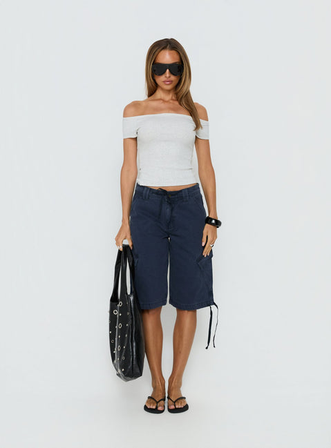 Apres Tie Waist Jorts Navy