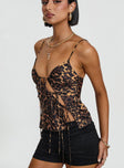 product Princess Polly Sleeveless Plunger  Mariah Top Leopard