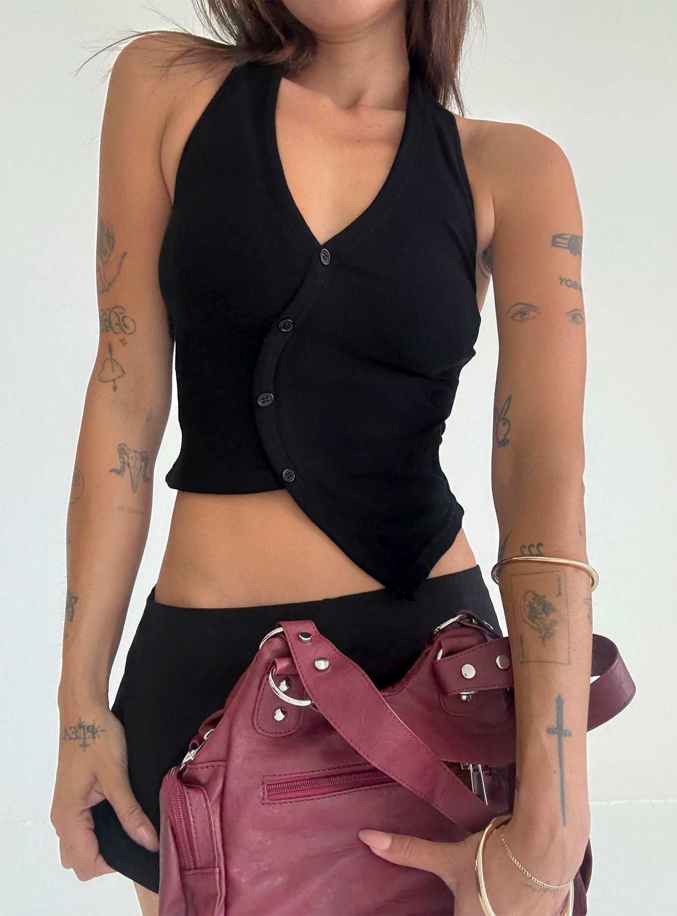 Avrilla Wrap Knit Top Black | Princess Polly