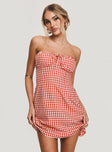 Double Date Mini Dress Red Gingham