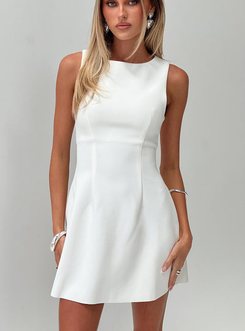 princess polly white linen dress Beyond Linen Blend Mini Dress White