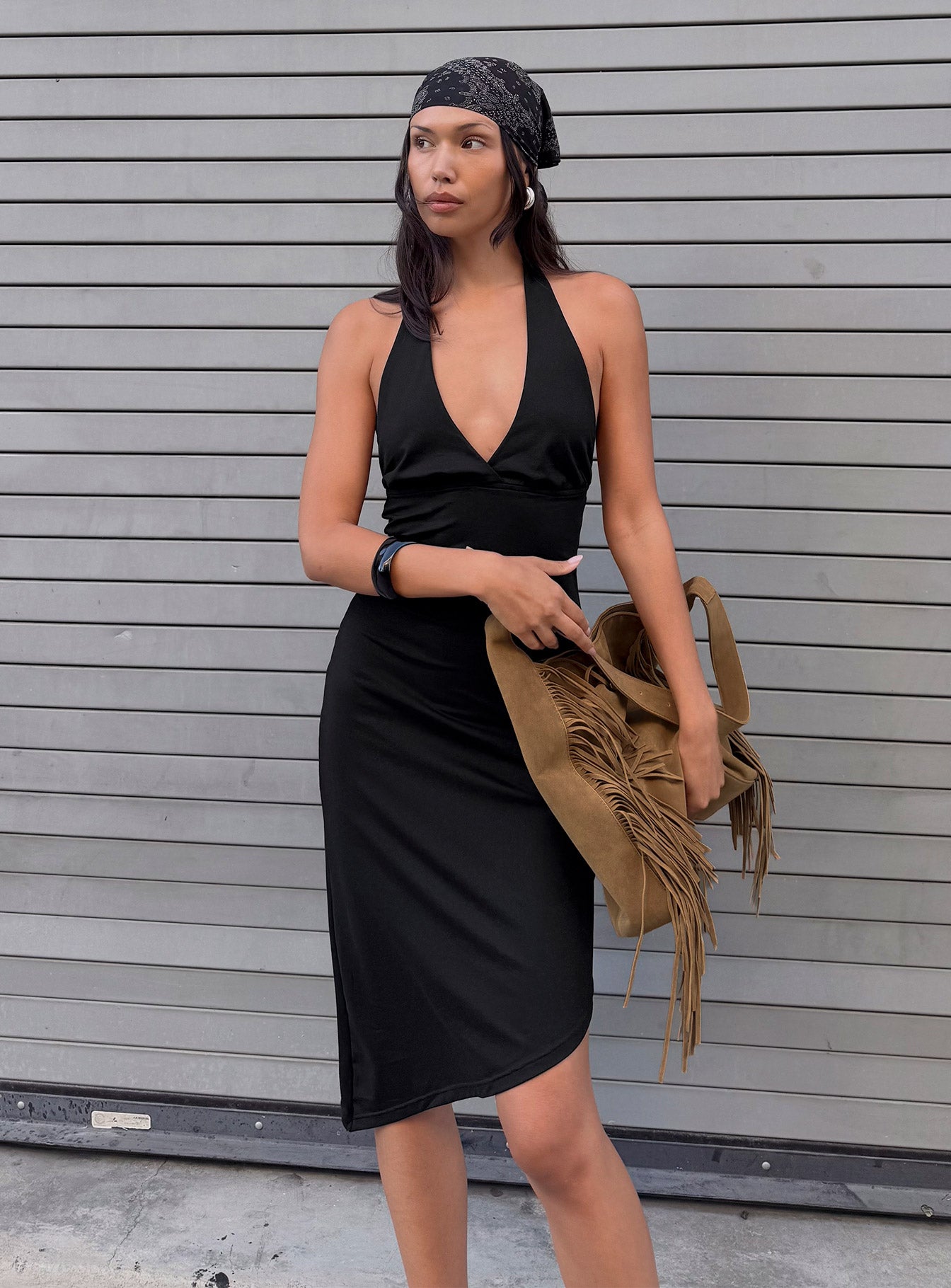 Whimsy Asymmetrical Midi Dress Black | Princess Polly Whimsy Asymmetrical Midi Dress Black | Princess Polly