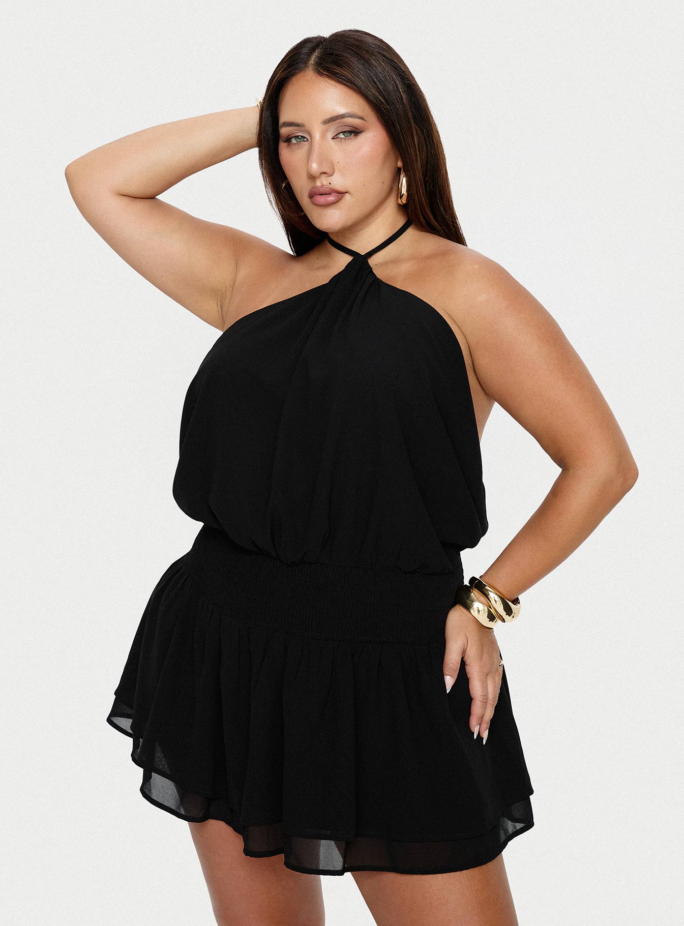curve black mini dress Lukea Long Sleeve Mini Dress Black Curve