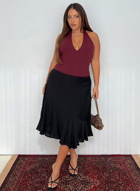 With Kindness Midi Skirt Black Curve