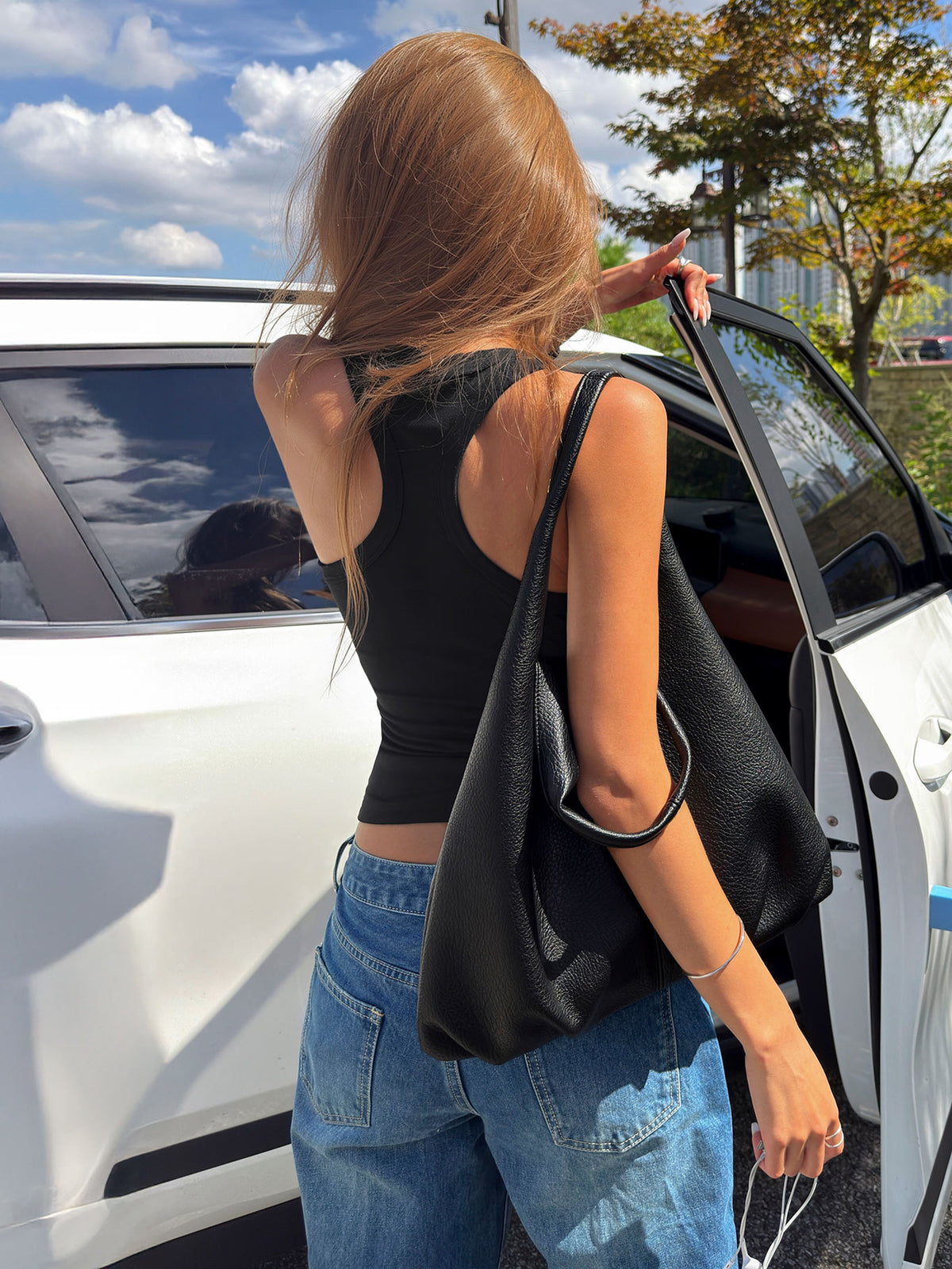 Daily Define Racerback Tank Top Black