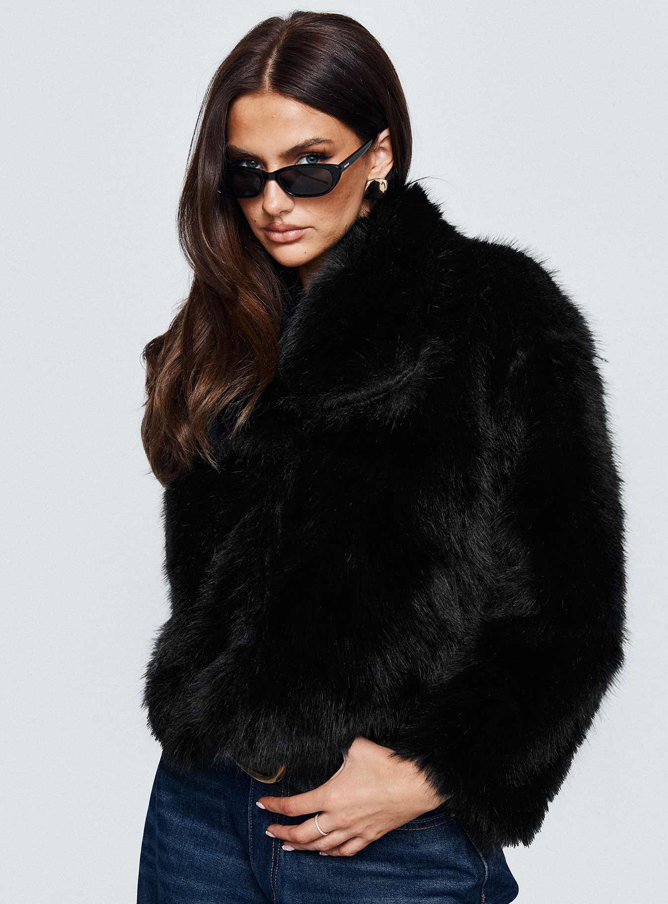 Wayland Faux Fur Jacket Black