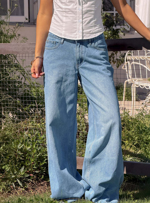 Ramos Low Rise Denim Jeans Bright Blue Wash Petite